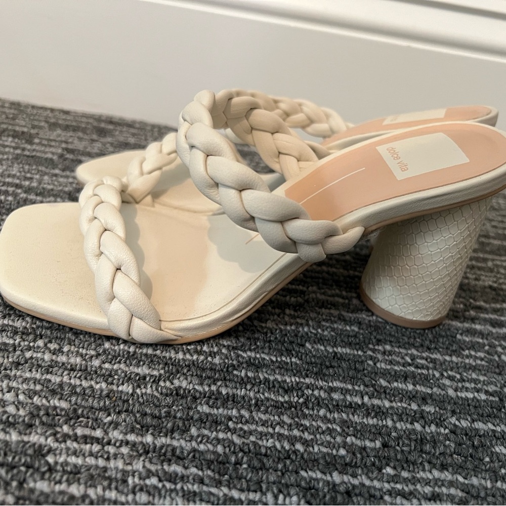 Dolce Vita slip on mule ivory , worn once